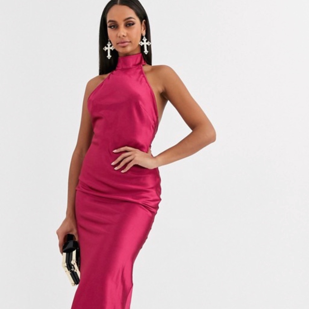 Backless Magenta Dress